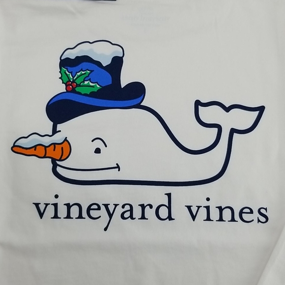 Vineyard Vines Other - New Boys Sz 5 White Snowman Christmas Whale Shirt